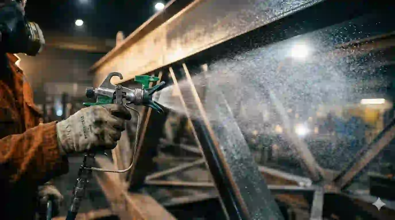 Different spray tip sizes used in airless spray painting and their fan width