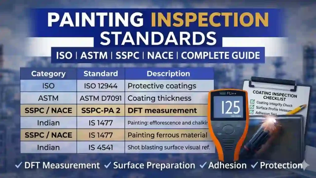 Painting Inspection Standards (ISO, ASTM, SSPC, NACE) – Complete Guide for QA/QC