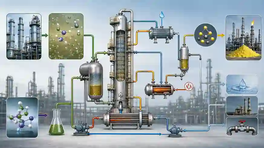 Summary infographic of amine recovery unit process in refinery