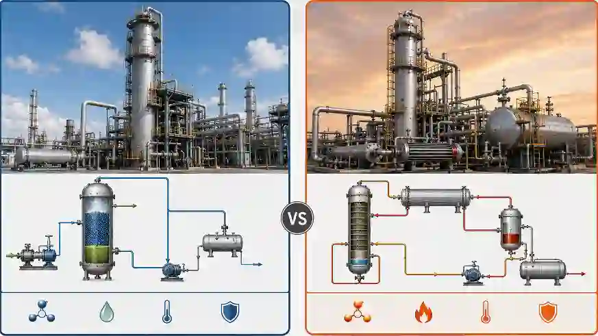Comparison of amine recovery unit and amine treating unit