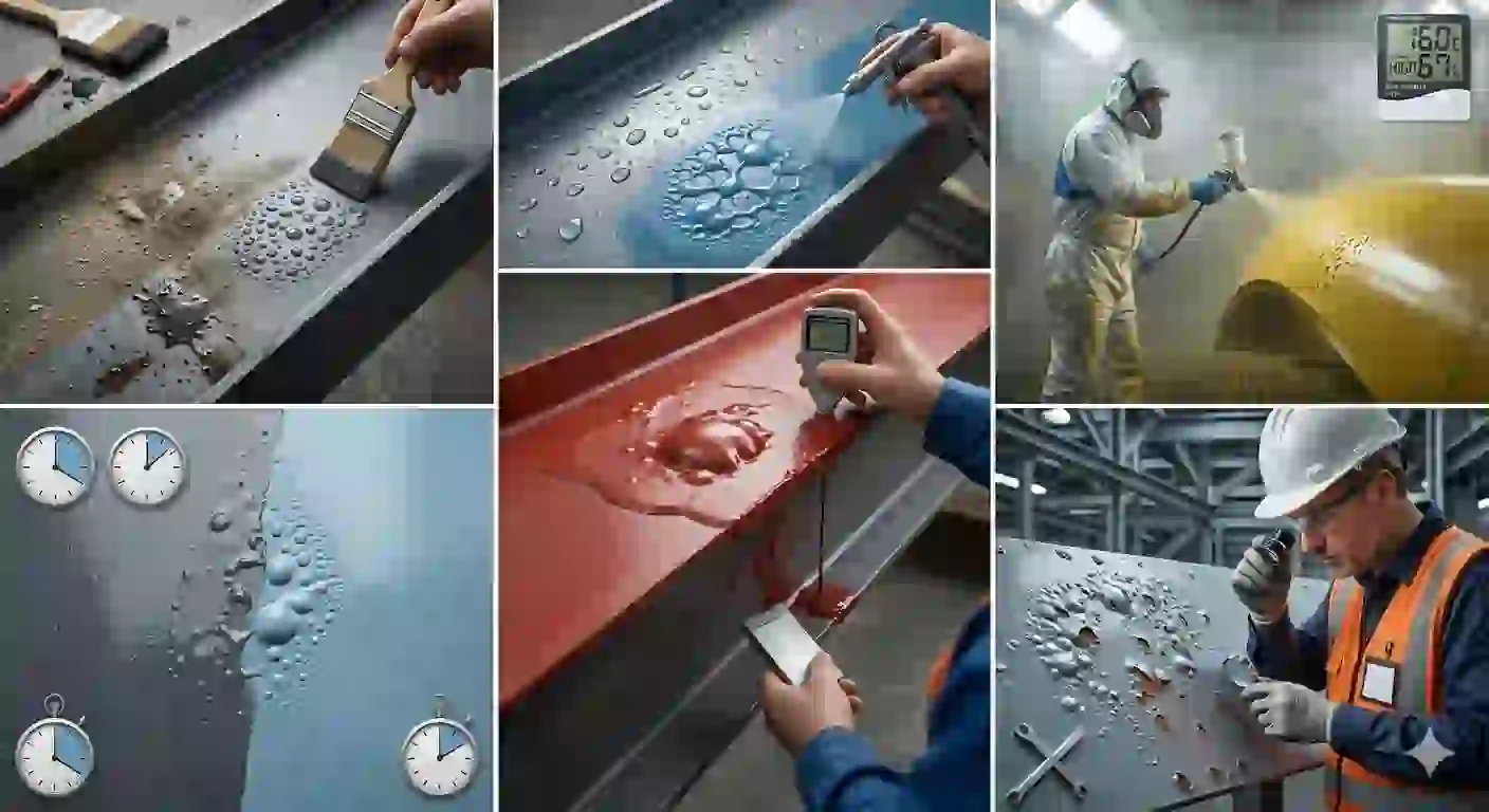 Coating blistering commonly seen in marine and coastal environments