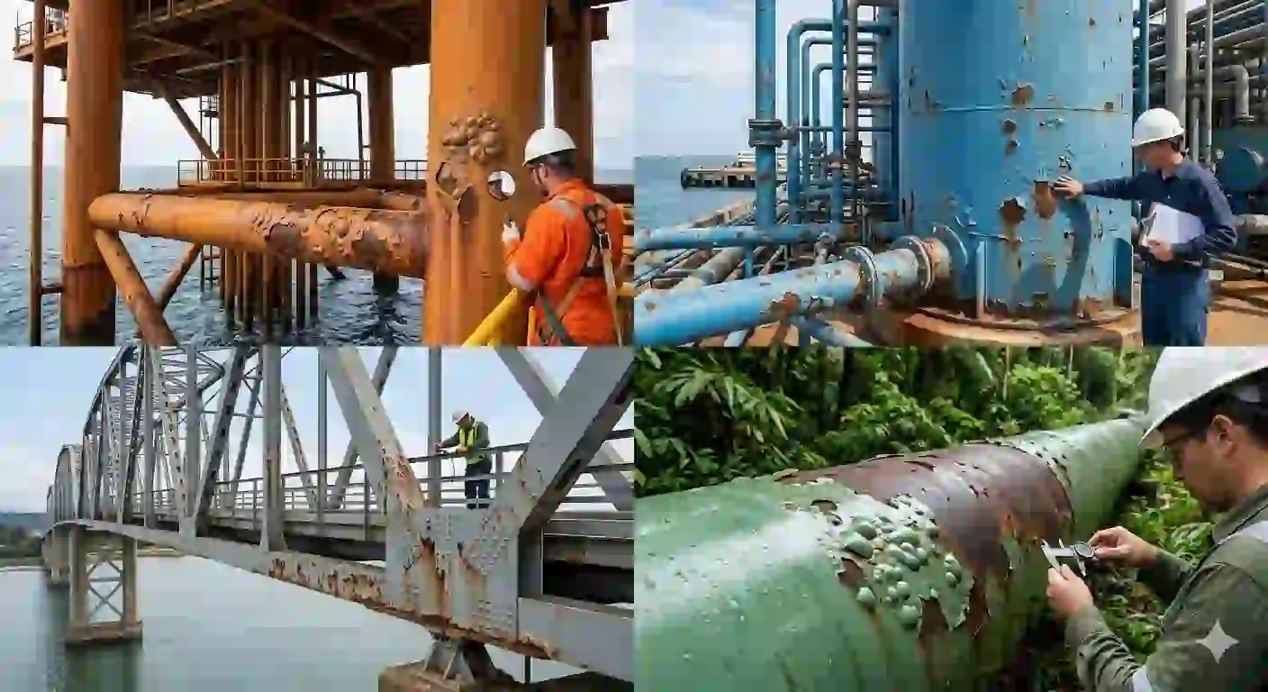 Coating blistering commonly seen in marine and coastal environments
