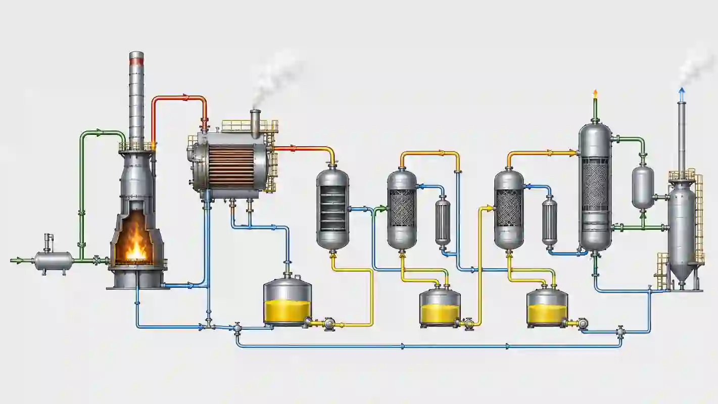 Sulphur Recovery Unit process flow diagram showing Claus process stages