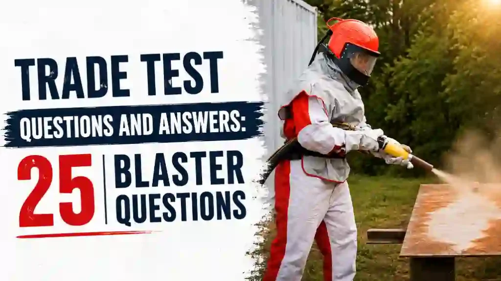 Trade Test Questions and Answers for blasters performing abrasive blasting